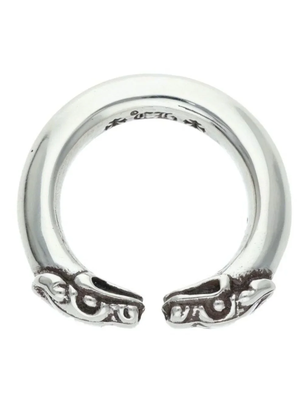 Chrome Hearts Double Dog Ring Dog Silver